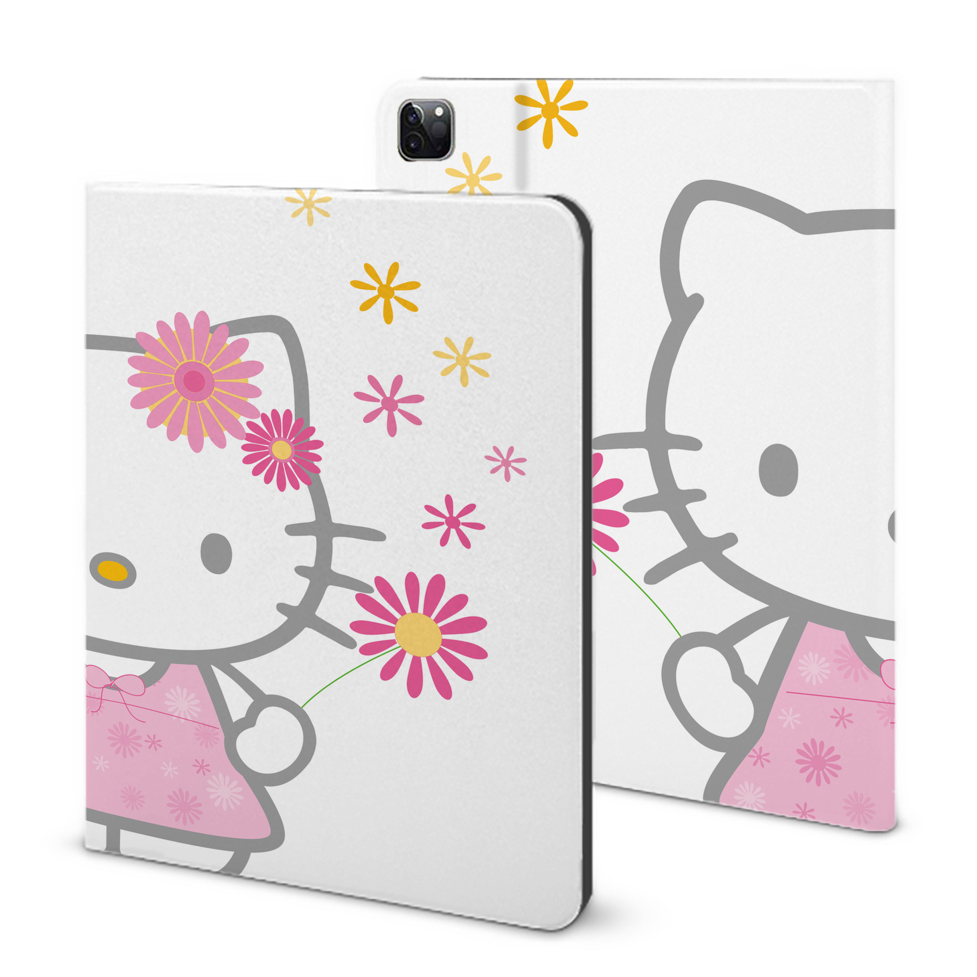 （画像用） Hello Kitty ハローキティ IPad ケース ブック型 PUレザー TPU 耐衝撃 軽量 薄型 ペン収納なし 全面保護 IPad 各モデル対応